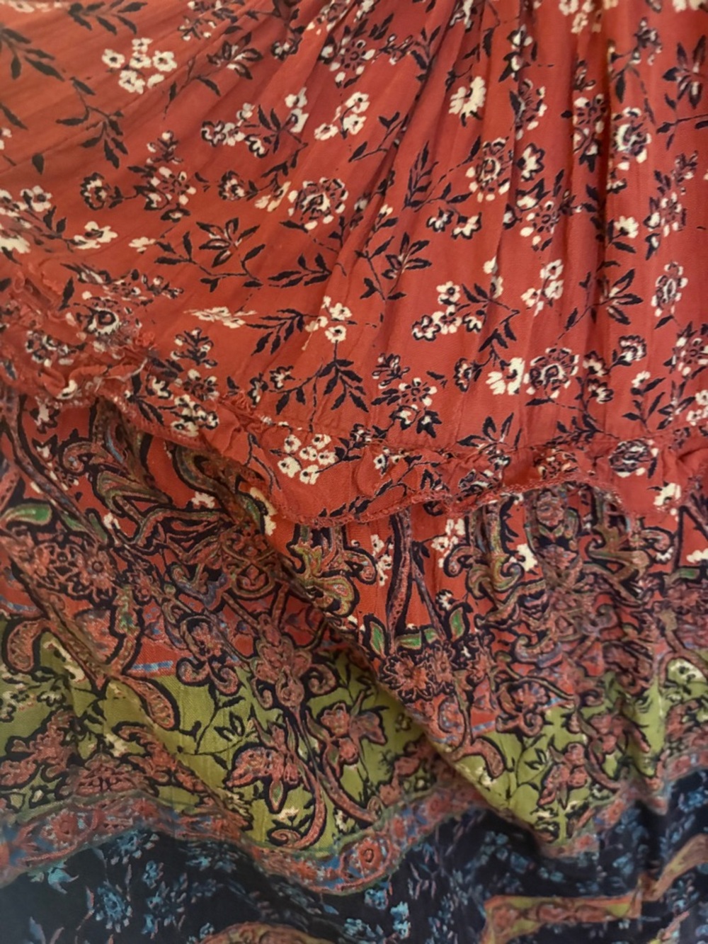 Angie Rust Floral Mixed-Print Maxi Dress - Picture 4 of 5
